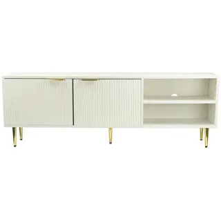 Wohnling Lowboard 150 cm TV Board 39x51 cm Weiß Metall