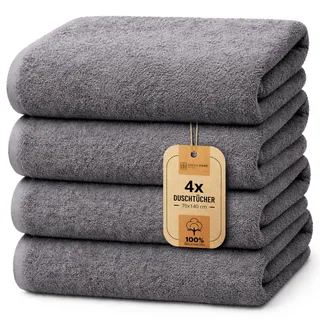 NatureMark Duschtuch 70 x 140 cm grau 4 St.
