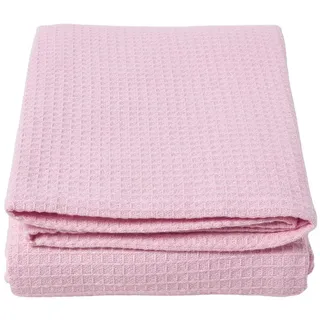 Homescapes Bio-Wohndecke Waffelpiqué 180/230 cm , Rosa , Textil , Uni , Rechteckig , 178x228 cm , Oeko-Tex® , Heimtextilien, Wohntextilien, Decken