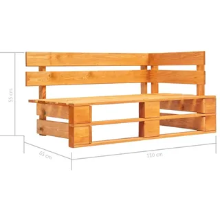 vidaXL Eckbank 112 x 25 x 55 cm Honigbraun