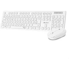 SUBBLIM - Kabellose Combo Tastatur und Maus, leise, komfortable Tasten, spritzwassergeschützt, 2,4 GHz, Elegantes Design, ergonomische Maus, 1200 DPI, Weiß, Kunststoff