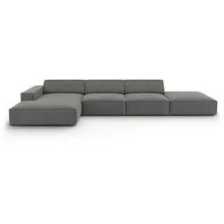 Micadoni Ecksofa links Jodie aus Samt hellgrau 5 Sitzplätze , Hellgrau , Textil , L-Form , 341x166 cm , Hergestellt in Europa, Oeko-Tex® , Wohnzimmer, Sofas & Couches, Wohnlandschaften, Ecksofas
