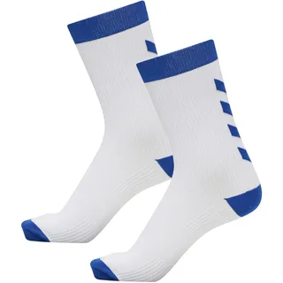 hummel Socken Element Indoor Sport Sock 2, Weiß/True Blau, 27/30, 204045-9368