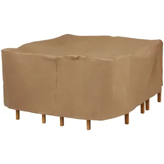 Duck Covers ETS07676 Essential Wasserfeste 193 cm quadratische Tisch- und Stuhlhusse, Outdoor-Tischdecke, Latte