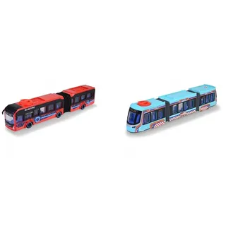 Dickie Toys - Spielzeug-Bus Volvo rot – lenkbarer City Bus 40 cm zum Spielen für Kinder ab 3 Jahren & - Spielzeug-Fahrzeug Siemens City Tram 41