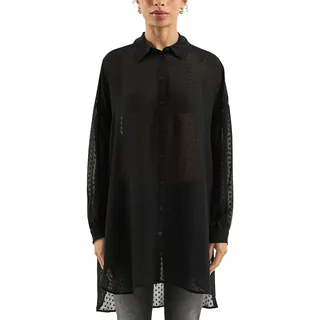 QS Damen Leicht Transparente Longbluse Bluse Langarm