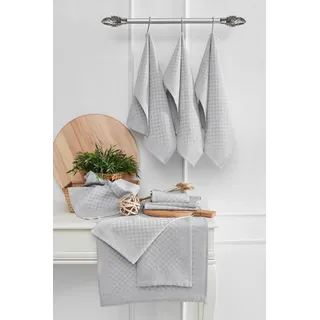 Hermia Concept, Lola - Grey, Küchenhandtuch-Set (10-teilig), 80 % BAUMWOLLE / 20 % POLYESTER, Grau, 40 x 60 cm - Grau
