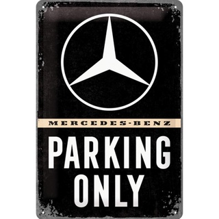 Nostalgic-Art Retro Blechschild, 20 x 30 cm, Mercedes-Benz – Parking Only – Geschenk-Idee für Mercedes-Benz Accessoires Fans, Original Lizenzprodukt (OLP), aus Metall, Vintage Design