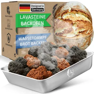 Dampfly Dampfschüssel mit Lavasteinen, Dampferzeuger Backofen, Brot backen