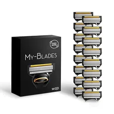 My-Blades® Rasierklingen kompatibel mit Gillette Fusion 5 – Plastikarm, Umweltfreundlich – 16 Hochwertige Ersatzklingen mit 5-fach Klinge