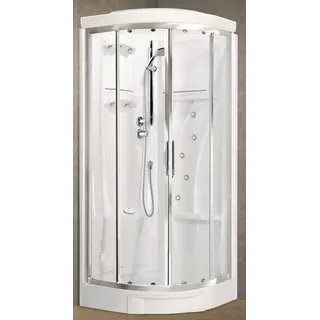 Novellini Neu Holiday R90 Hammam 90x90 CM Kabine Thermostat Durchsichtig Silber