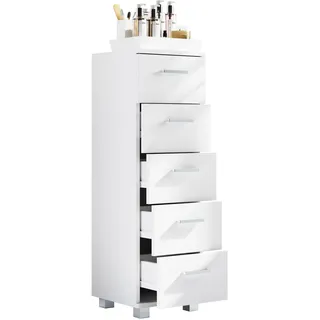 VCM Midischrank »Holz Badmöbel Schubladen Badschrank Kommode Zalo M«, weiß