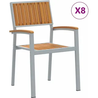 vidaXL Stapelstuhl 8 pcs Braun 56 x 57 x 87 cm Massivholz Akazie - Braun