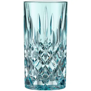 Nachtmann 2-teiliges Longdrinkgläser-Set, Blaue Cocktailgläser, Kristallglas, 395 ml, Aqua, Noblesse, 105710