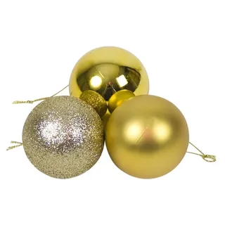 Rammento 20 Packung 8cm Gold Weihnachtskugeln Glänzend, Matt & Glitzer Baum