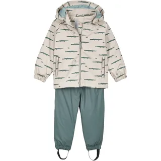 KILLTEC Skianzug "FIOS 22 MNS ST", Kinder, Gr. 86/92, grasgrün, Obermaterial: 100% Polyester.Futter: 100% Polyester, FIRST INSTINCT BY KILLTEC, Sportanzüge Skianzug, Regen-Set für Kinder, wasserdicht, mit Tier-Print und Kapuze