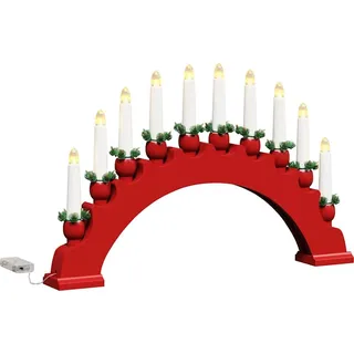 Weihnachtskerzenbogen mit 10 LED Kerzen Rot 47 x 5 x 29 cm - Rot