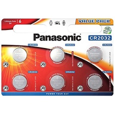 Panasonic CR2032 Lithium-Knopfzellen, 6 Stück