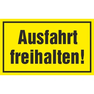 SWEYTEC Kunststoffschild Ausfahrt freihalten! 250x150 mm