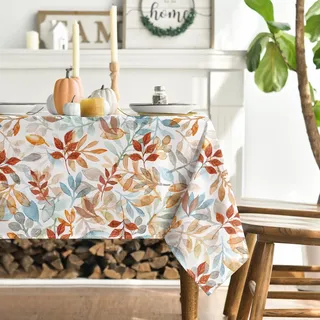 Artoid Mode Blätter Herbst 140x220 cm Tischdecke | Saisonal Fall Fleckschutz Tischwäsche Küche Party Dekor
