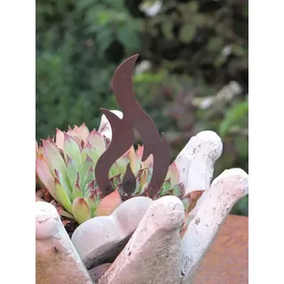 Edelrost Flamme mit 3 Zacken Flamme 3 Zacken - groß