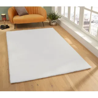 Fellteppich OTTO HOME "Rabbit, Kunstfell, Kaninchenfell-Haptik, Microfaser" Gr. 2, weiß, B:80cm H:42mm L:150cm, Kunstfaser, Teppiche, Fellteppich, besonders hoch und flauschig, Wohnzimmer, Schlafzimmer, Kinderzimmer