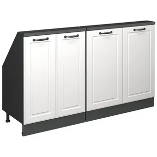 Vicco Dachschrägenschrank-Set Rion, 2er Set, Weiß Landhaus/Anthrazit/Anthrazit - Weiß, Dunkelgrau