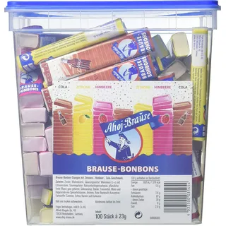 Ahoj Brause Stangen einzeln verpackte Brause Stangen Dose 100 Stück