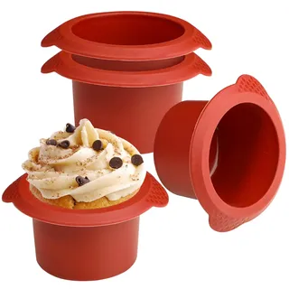 webake Mini Kuchenform Rund Silikon für Heißluftfritteuse 4 Stück 8 cm Muffinform Eierform Air Fryer Ei Silikonform Runde Kuchen Backform Antihaftbeschichtet Cupcake Form