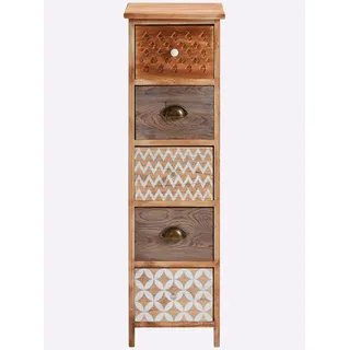 Kommode HEINE HOME, beige (natur), B:30cm H:98cm T:30cm, Massivholz, Sideboards, Kommode