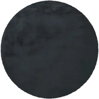 MY HOME Fellteppich MY HOME "Alvin" Gr. 9, grau (anthrazit), H:45mm Ø:160cm, Kunstfaser, Teppiche, Fellteppich, Teppich-Kaninchenfell-Optik, Kunstfell