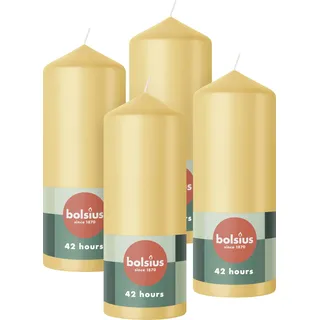 Bolsius Glatte Stumpenkerzen 15 x 6 cm beige 4 St.