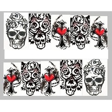 EROSPA® Nailart Nail-Tattoo Totenkopf Schädel Skull Kreuz - Nagel Sticker - Aufkleber - Selbstklebend