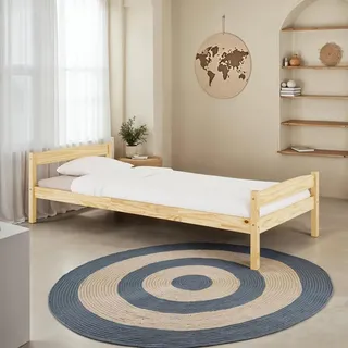 Idimex Einzelbett Boris 90X200 Cm , Naturfarben , Holz , Kiefer , Vintage , 90x200 cm , FSC Mix , Schlafzimmer, Betten
