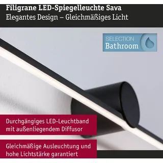 Paulmann LED Leuchtspiegel Sava - Schwarz