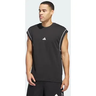 adidas Men's Basketball All World Sleeveless Tank, black-black XL