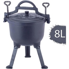 Kamille Cast iron boiler with lid 8L KAMILLE 4801V, Pfanne + Kochtopf, Schwarz