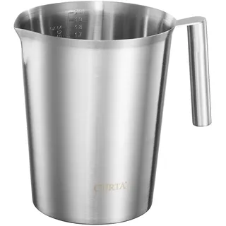 CURTA 18/8 Edelstahl-Messbecher mit Griff und Ausguss, 2000 ml (8 Tassen 64 OZ)(Verbesserter Griff)