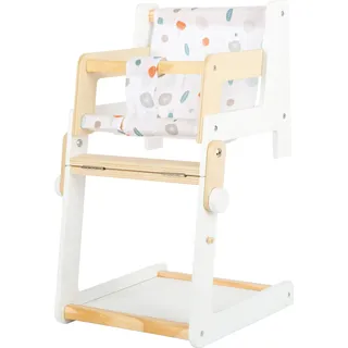 small foot gmbh & co. kg Small Foot Puppenhochstuhl Little Button, multifunktionaler und hochwertiger Kombihochstuhl, ab 3 Jahren, 11814, Weiß, Klein