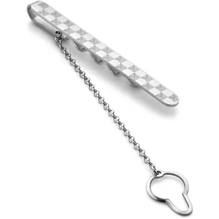 STERLL Herren Krawattennadel Aus 925er Silber Mit Schachbrettmuster Und Geschenkverpackung
