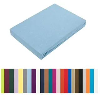 EXKLUSIV HEIMTEXTIL Jersey Spannbettlaken 60 x 120 cm Hellblau 100% Baumwolle Öko - Tex Zertifiziert Bed-Sheet Bettlaken Spannbetttuch