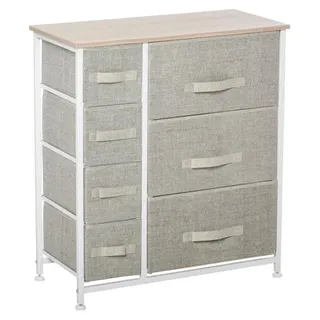 Kommode mit 7 Schubladen – Modernes Sideboard | Farbe: Hellgrau | Abmessungen: 63,5x30x71 cm