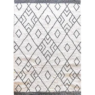 ASPECT Marjan Teppich mit Rautenmuster, geometrisch, dick, weich, Polypropy, cremefarben, 160 x 230 cm