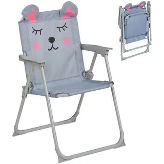 Relaxdays Kinder Klappstuhl, Campingstuhl mit Maus-Motiv, HBT: 51,5x36x37,5 cm, Picknickstuhl outdoor, Faltstuhl, bunt