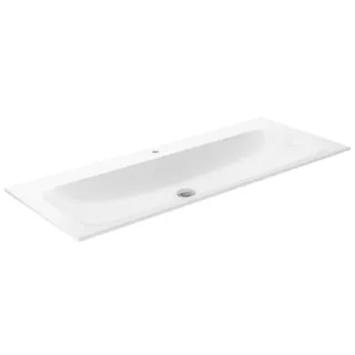 KEUCO X-LINE Einbauwaschtisch aus Keramik, 1208x17x494mm, mit 1 Hahnloch, weiß, 33180311201
