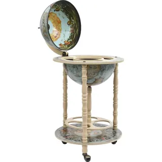 vidaXL Globus-Bar mit Flaschenregal Eukalyptusholz Blau - Blau