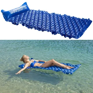 PEARL Luftmatratze Pool: Aufblasbare Komfort-Wasser-Luftmatratze, 155 x 76 cm, bis 80 kg (Schwimmmatratze, Wasser stabil, Baden)