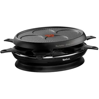 Tefal Raclette-Grill , Schwarz , Metall, Kunststoff , 35x15x35 cm , PFOA-frei , antihaftbeschichtete Raclette-Pfännchen, Ein/Aus-Schalter , Kochgeschirr, Tischgrills & Fondues, Raclette-grills