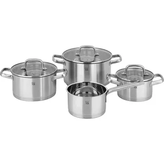 Carl Schmidt Sohn Beckum Topf-Set 7-tlg. Fleischtopf mit Deckel Ø 16 cm + Fleischtopf mit Deckel Ø 20 cm + Fleischtopf mit Deckel Ø 24 cm + Stieltopf 16 cm