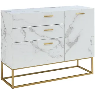 [en.casa] Sideboard Lavangen 100 x 75 x 35 cm Weiß
